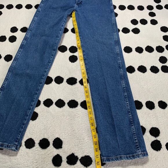 Vintage Wrangler Cowboy Cut Faded Dark Denim Straight Leg Western Jeans - Picture 12 of 12